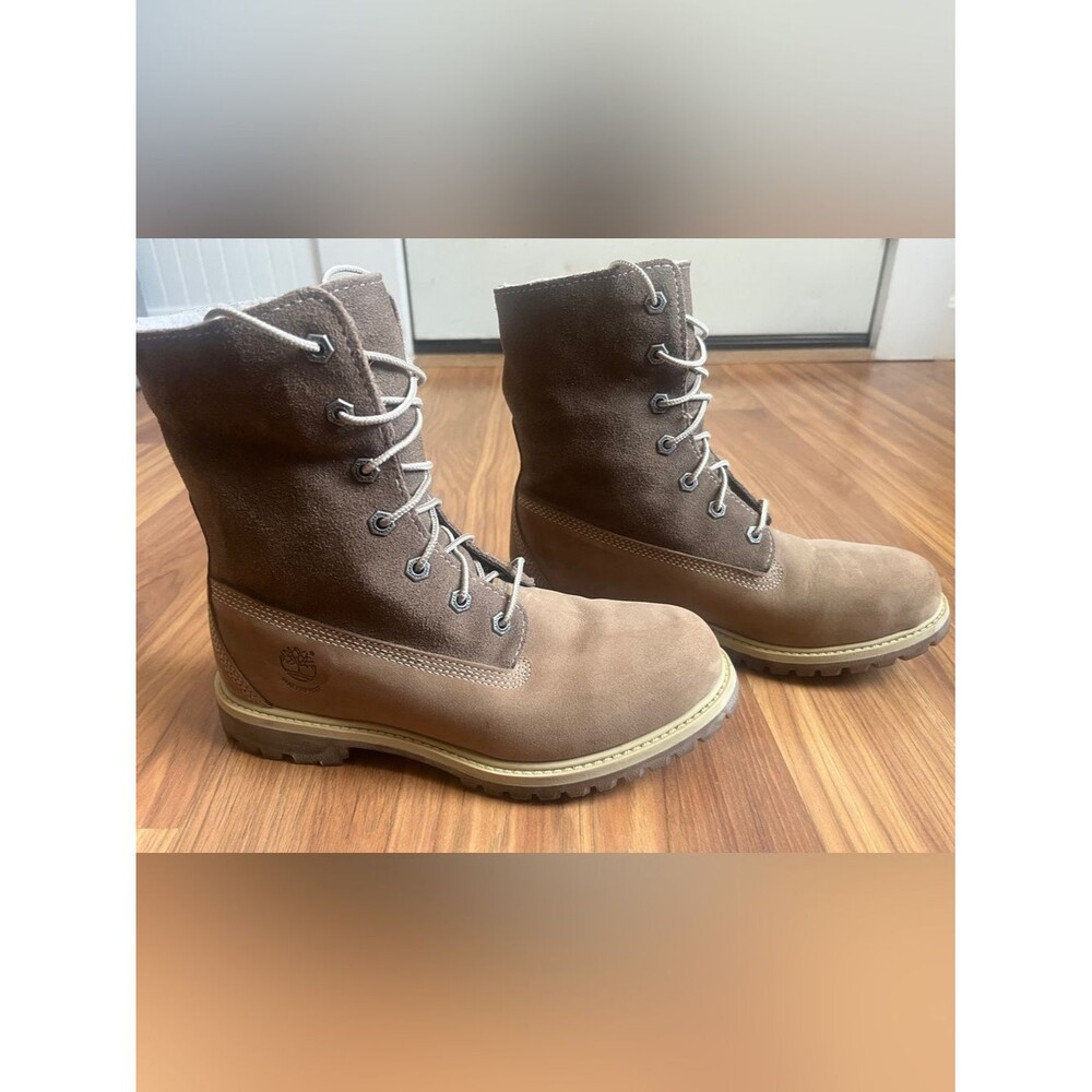 Timberland Authentics Waterproof Roll-Top Boots Brown Nubuck Women's Size 8